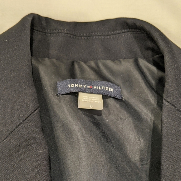 Tommy Hilfiger Navy Tailored Jacket, Gold Buttons & Beige Elbow Patches - Picture 2 of 6